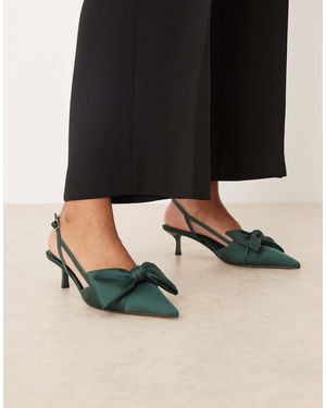 ASOS Sunshine Kitten Heel Slingback Shoes - Black