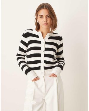 Pimkie Knitted Button Through Cardigan - White