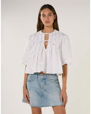 Glamorous Front Pleated Blouse - White