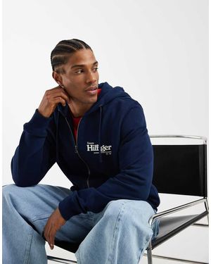 Tommy Hilfiger Nautical Graphic Zip Up Hoodie - Blue