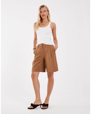 Object Short d'ensemble long et ajusté en tissu texturé effet froissé - camel - Neutre