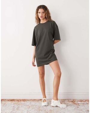 Weekday Oversized T-shirt Dress - Grey