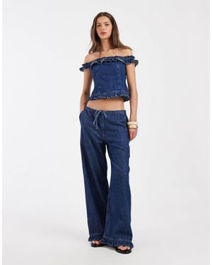 ASOS Pull On Jean With Frill Co Ord - Blue