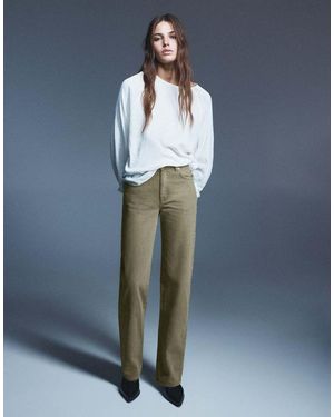 Pull&Bear Rechte Jeans Met Wijde Pijpen - Wit