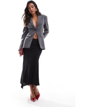 Bershka Waist Cinched Blazer - Black
