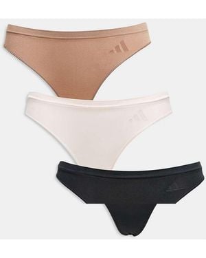 adidas Pack De 3 Tangas De Colores Sin Costuras De - Blanco