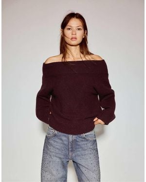 Pull&Bear Asymmetric Soft Knit Jumper - Red