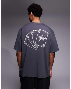 ADPT T-shirt oversize à imprimé équestre au dos - Bleu