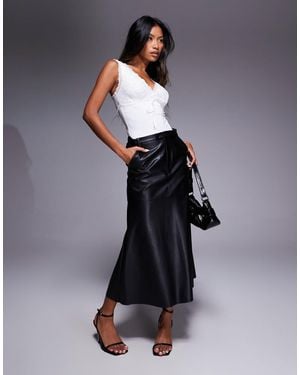 Bardot Kindra Faux Leather A-line Skirt - Blue
