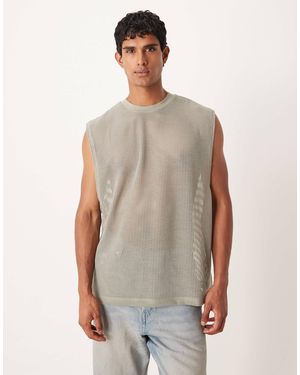 ASOS Oversized Tank With Dropped Armhole - Gray