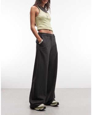 Weekday Wide Leg Tailored Trousers - White