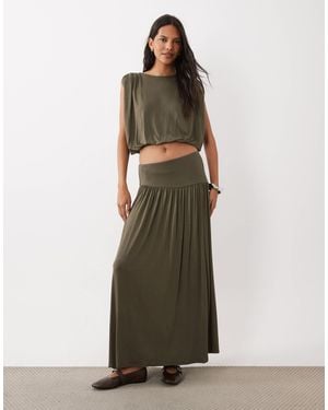 ASOS Drapierter kombiteil-rock aus modal mit falten - Grün