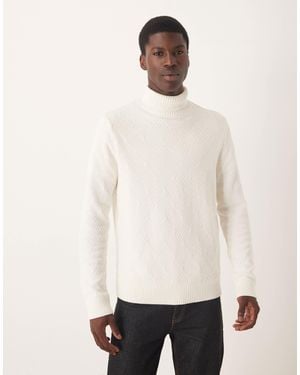 SELECTED 100% Cotton Knit With Roll Neck - White