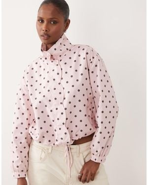 Miss Selfridge Scallop Detail Windbreaker - Pink