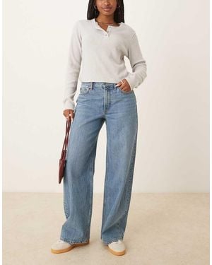 Abercrombie & Fitch Losse Jeans Met Hoge Taille - Blauw