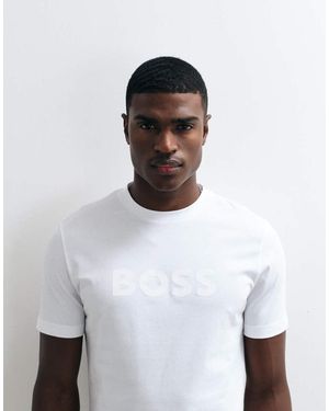 BOSS Regular Fit Tonal Logo T-Shirt - White