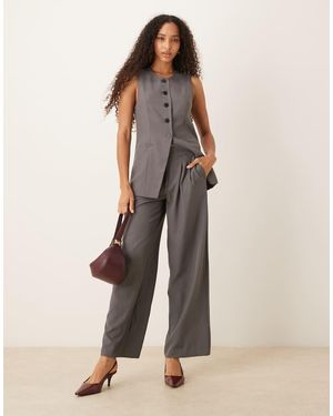 Jdy High Waist Pleated Wide Leg Trouser Co-Ord - Natural