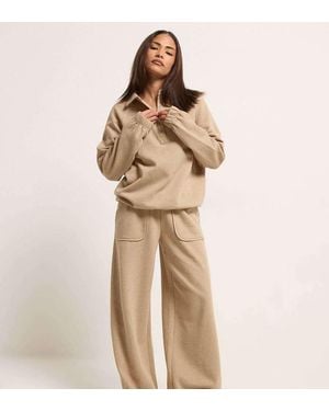 PixieGirl Petite Wide Leg Joggers - Natural