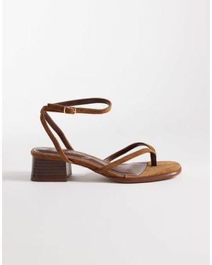 SEQWL Low Block Heeled Sandals - Brown