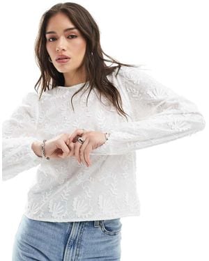 Object Long Sleeve Top With Applique - Grey