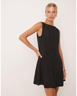 Mango Structured Fit And Flare Mini Dress - Black
