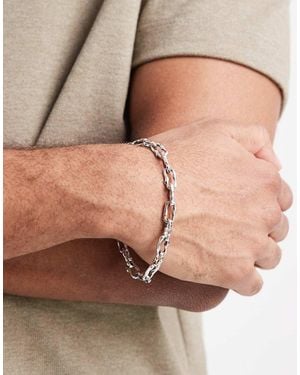 ASOS Pulsera Plateada De Cadena Con Eslabones Efecto Fundido Y Detalle Repujado De - Neutro