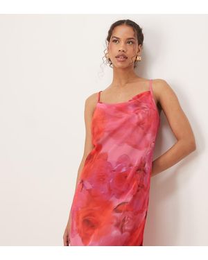 Aray Blur Floral Print Beach Maxi Dress - Red
