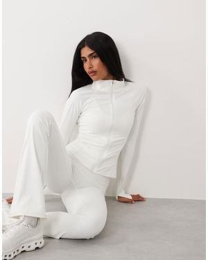 Gina Tricot Mix And Match Zip Up Yoga Jacket - White