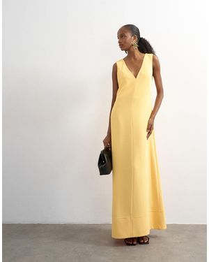 TOPSHOP – schlichtes maxikleid - Natur