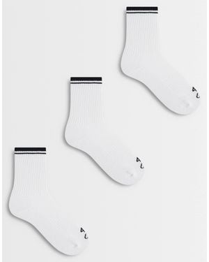 4505 3 Pack Socks With Arch Support - White