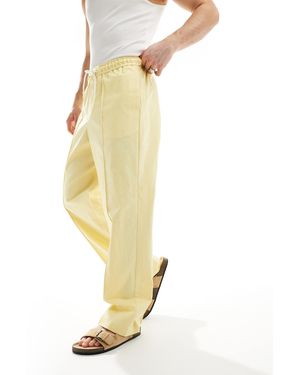ASOS – elegante schlupfhose aus leinenmix - Gelb