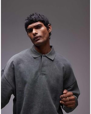 TOPMAN Oversized Sweaterpolo - Grijs