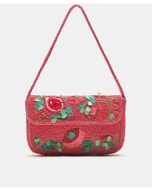Pull&Bear Beaded Shoulder Bag - Red
