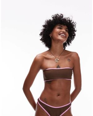 TOPSHOP La Bandeau Bikini Top - Brown