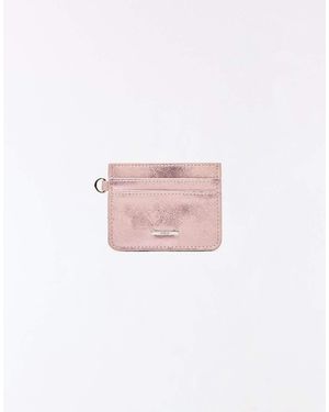 Bershka Mini Leather Effect Card Holder - Pink