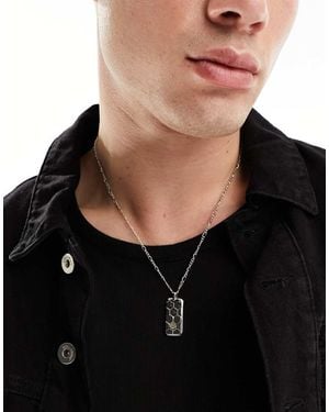 Icon Brand Hex Dog Tag Pendant Necklace - Black