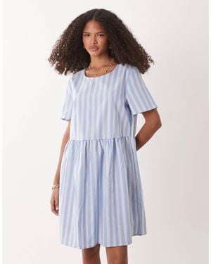 Jdy Short Sleeve Mini Dress - Blue