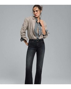 Stradivarius Tall D68 Boot-cut Jeans With Belt - Grey