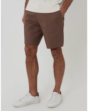 Threadbare Cotton Regular Fit Stretch Chino Shorts - Brown