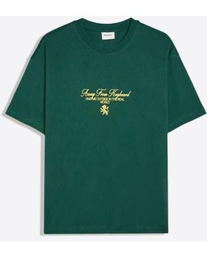 Bershka Short Sleeve Relaxed Fit Print T-Shirt - Green