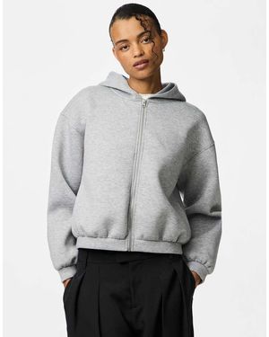 Pieces Sudadera Gris Claro Melange Con Capucha De