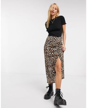 Stradivarius Ruched Midi Skirt - Multicolor