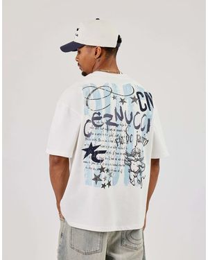 CERNUCCI Cherub Chain Stitch Oversized T-Shirt - White