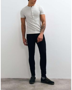 New Look Vaqueros Pitillo Negros - Gris