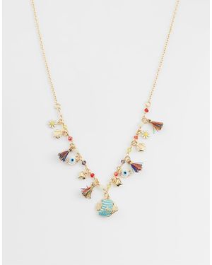 ASOS Collar Con Charms Multicolores De Cuentas Y Borlas De Inspiración Marina