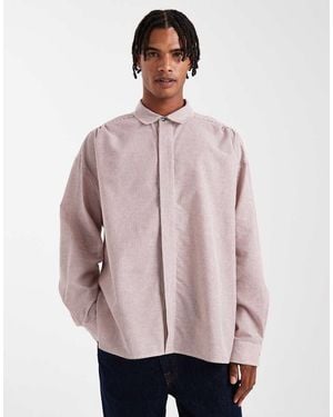 ASOS Camisa A Rayas De Corte Extragrande Voluminoso De - Rosa