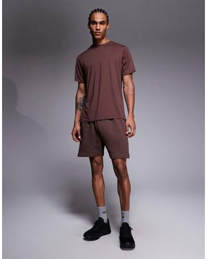 4505 Icon Rest Day Heavyweight 420gsm Cotton 18cm Sweat Shorts - Brown