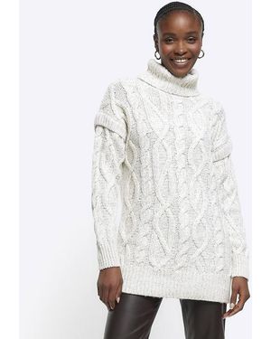 River Island Gebreide Coltrui Met Kabels - Wit