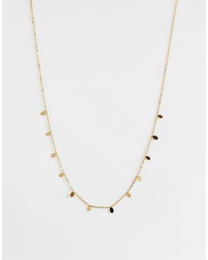 ASOS Waterproof Stainless Steel Necklace With Mini Disc Charms - Natural