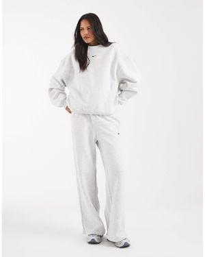 Nike Studio Fleece Wide Leg Sweatpants - White